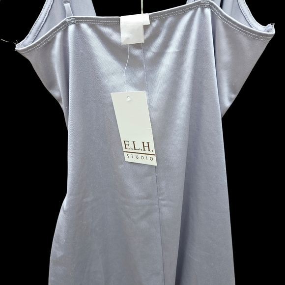 E.L.H STUDIO Elegant Silver Draped Dress Women Size S - Picture 11 of 15